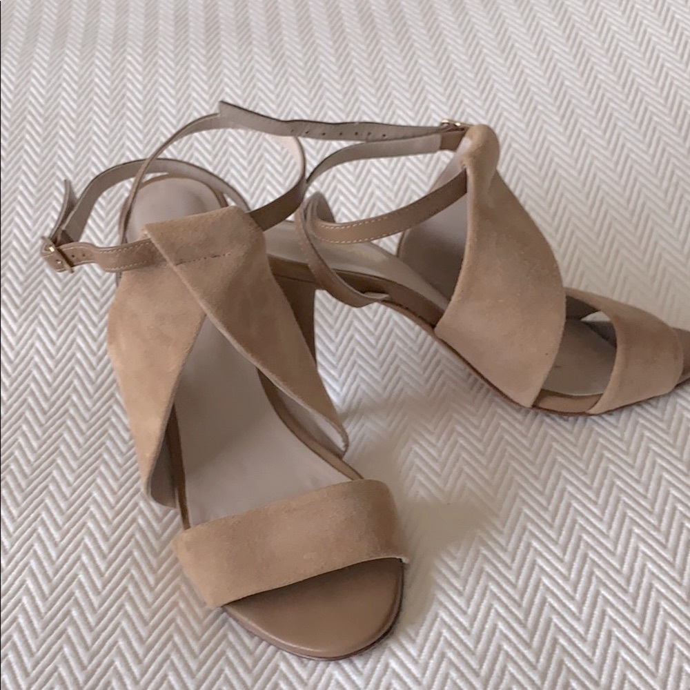 ZOMP Camel suede and leather summer heels. 8.5